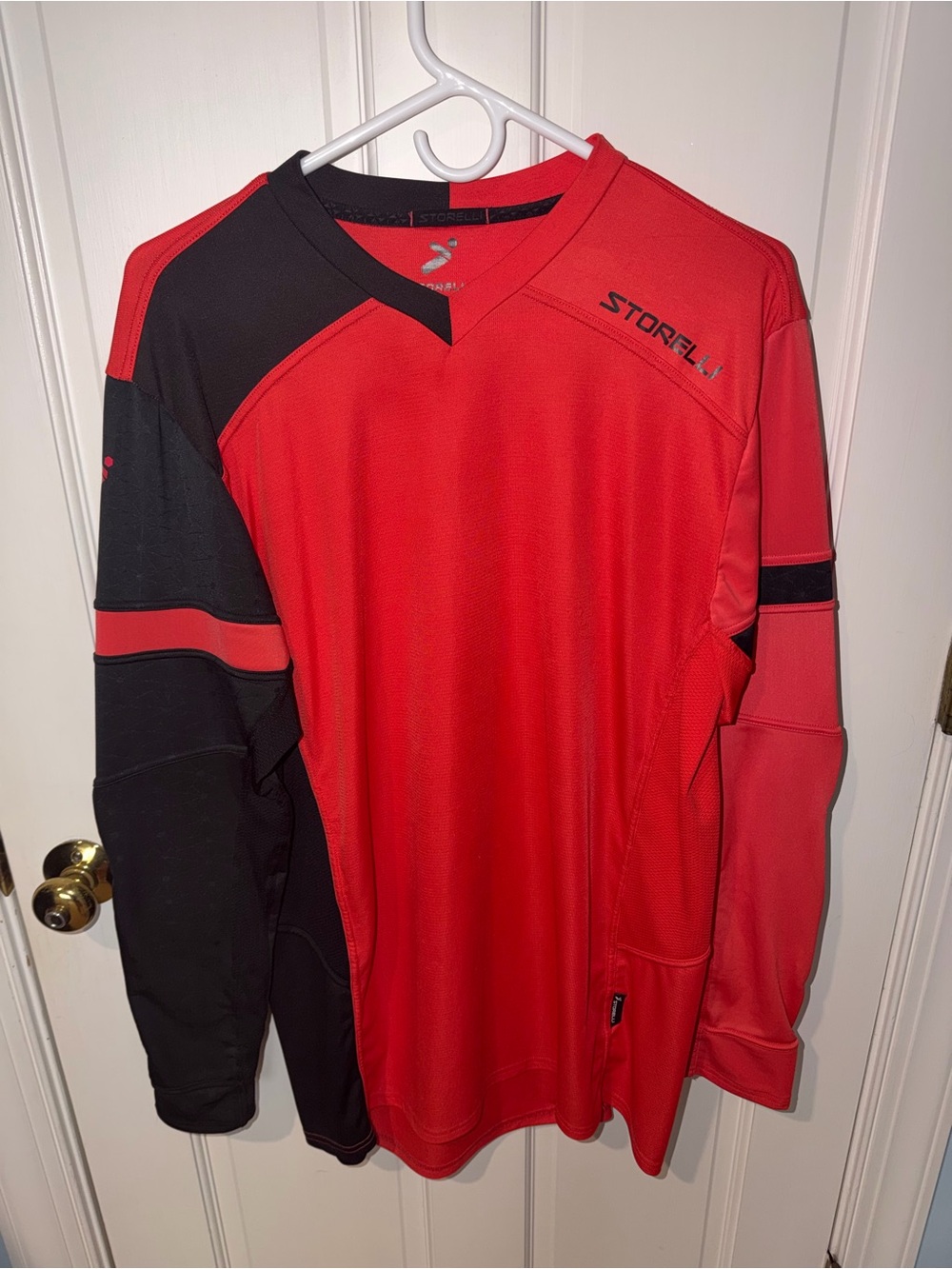 Storelli Men’s Goalkeeper Jersey Padded Long Sleeve Red/Black XL